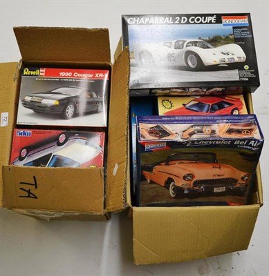 Lot 72 - Thirty Five Boxed Unmade Plastic Model Kits of Motor Vehicles, makers include Esci, Monogram,...