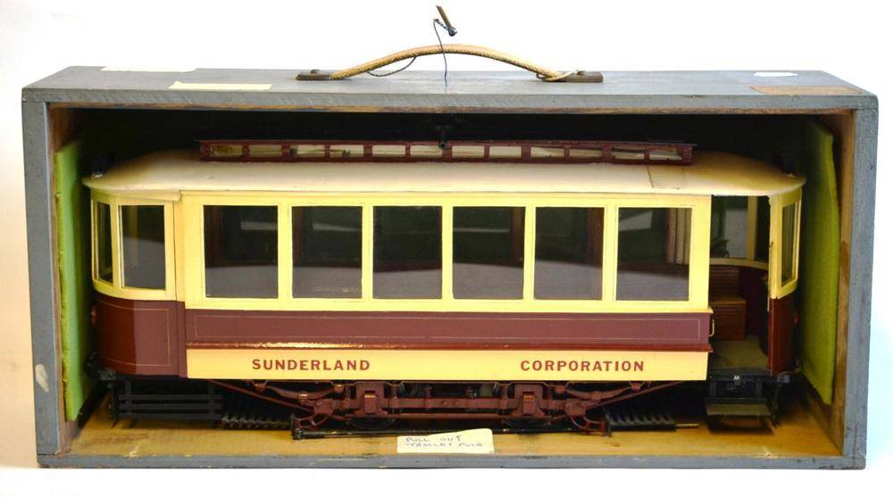 Lot 78 - A Scratch Built 3 1/2inch Gauge Electrically Powered Wooden Model of a Sunderland Corporation No.20