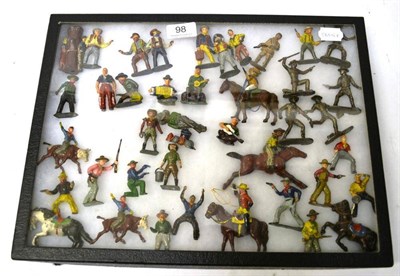 Lot 98 - Forty Lead Cowboy Figures, including Britains, Johillco, Timpo and Charbens