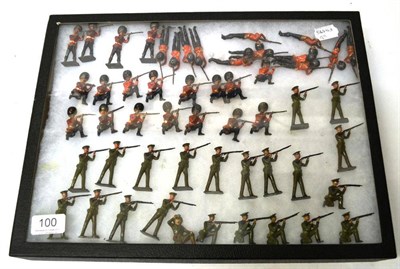 Lot 100 - Britains Lead Military Figures, including thirty one Guards, twenty one Khaki Peaked Hats, together
