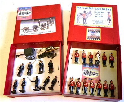 Lot 115 - Two Britains Lead Figure Sets - Royal Navy Landing Party with Limber and Gun No.79 and Fort...