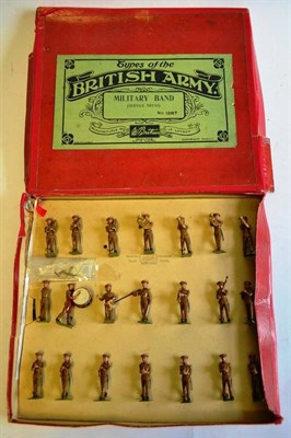 Lot 117 - A Boxed Britains Lead Military Band (Service Dress) No.1287, contains twenty one figures strung...