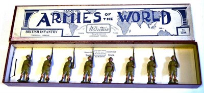 Lot 124 - A Boxed Britains Lead British Infantry in Tropical Dress Set No.1294, contains eight figures...
