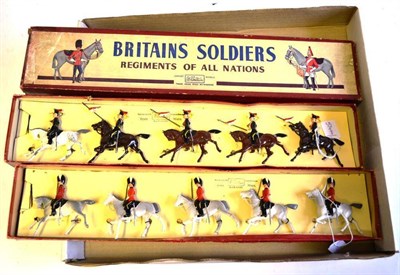 Lot 126 - Three Boxed Britains Lead Cavalry Sets:- 12th Royal Prince of Wales Lancers No.2076, containing...