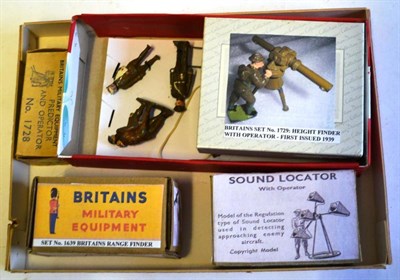 Lot 127 - Britains Lead Soldiers and Accessories, including boxed Predictor and Operator No.1728, Height...