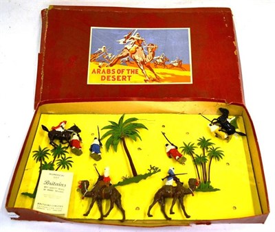 Lot 129 - A Boxed Set of Britains Lead Arabs of the Desert No.224, containing two figures on camels, two...