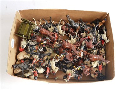 Lot 132 - A Collection of Britains and Other Lead Cavalry Figures, including a hussars gun lumber team,...