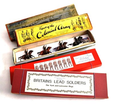Lot 146 - Five Sets of Britains Lead Soldiers - Types of Colonial Army (boxed), Worcestershire Regiment No.18