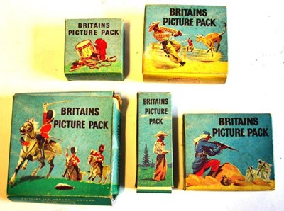 Lot 150 - Five Boxed Britains Lead Picture Pack Foreign Legion Figures - Officer Mounted No.1329B,...