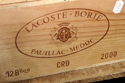 Lot 1262 - La Coste-Borie, Pauillac-Médoc, 2000, twenty-four bottles, in two unopened cases  Subject to VAT