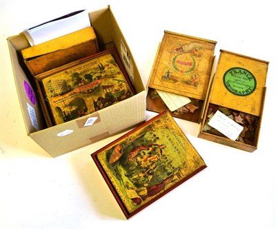 Lot 169 - Six Boxed 19th Century Dissected Wooden Jigsaw Puzzles - Sovereigns of England, Indian Scenes,...