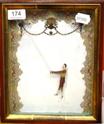 Lot 174 - A 19th Century Mahogany Cased 'Leotard' Sand Driven Acrobat Toy by Brown, Blondin & Co, London, the