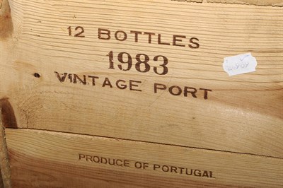 Lot 1263 - Vintage Port: Gould Campbell, 1983, twelve bottles, in unopened case  Subject to VAT