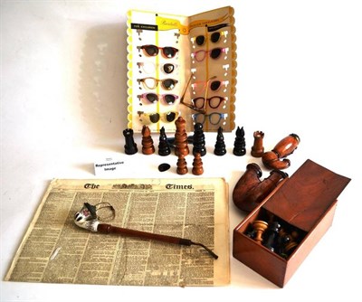 Lot 187 - Toys and Collectables, including two boxwood and ebony chess sets (one incomplete), Burdalls...