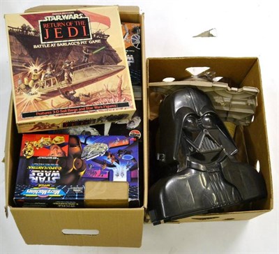 Lot 193 - A Large Collection of Star Wars Toys, including unboxed space craft, packeted Bend-Em figures,...