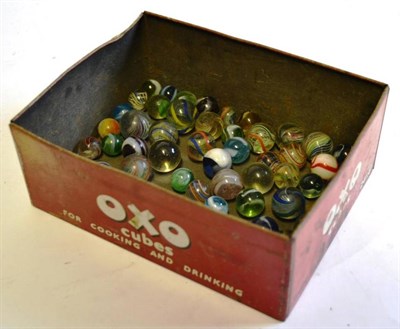Lot 203 - A Small Collection of 19th Century Hand Blown Marbles, varying sizes, mainly multi-swirls