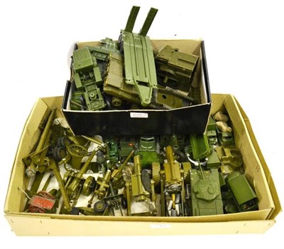 Lot 210 - A Collection of Military Vehicles and Field Guns, including diecast vehicles by Britains, Dinky and