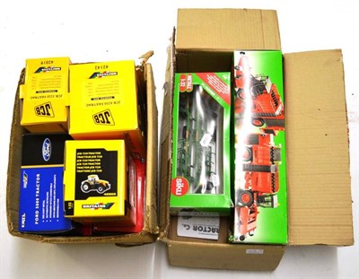 Lot 217 - A Collection of Boxed Diecast Models of Tractors, makers include Siku, JCB, Claas, Universal...