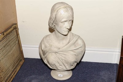 Lot 1267 - F J Williamson (Sculptor): A White Marble Portrait Pedestal Bust of a Young Woman, 1860,...