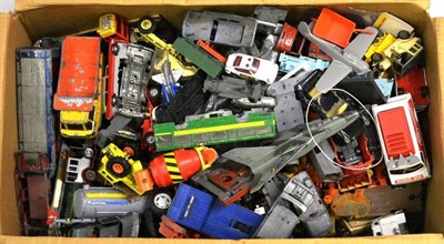Lot 224 - A Collection of Playworn Diecast Vehicles, including Dinky, Corgi and Matchbox, in two boxes