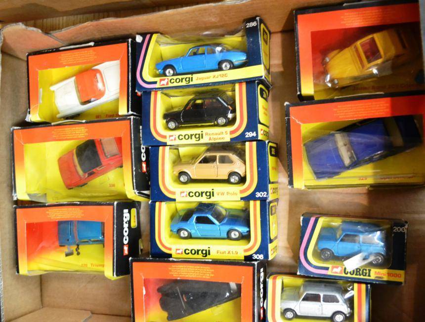 Lot 252 - Twelve Boxed Corgi Cars - James Bond Citroen 2CV No.272, Opel Senator No.329, Mini 1000 No.200...