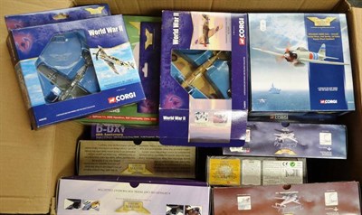Lot 254 - Twenty One Boxed Corgi Aviation Archive Aircraft, including World War II Flying Aces, Military...