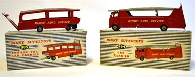 Lot 261 - A Boxed Dinky Supertoys Car Carrier No.984, with red and grey body, together with a Boxed...