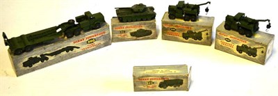 Lot 263 - Four Boxed Dinky Supertoys Military Vehicles - Tank Transporter No.660, Centurion Tank No.651...