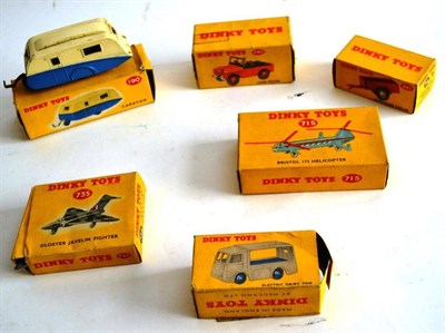 Lot 277 - Six Boxed Dinky Vehicles - Land Rover No.340, Land Rover Trailer No.341, Caravan No.190,...