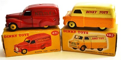 Lot 280 - Two Boxed Dinky Advertising Vans - Bedford 10wt 'Dinky Toys' No.482 and Austin 'Nestle's' Van...