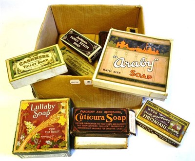 Lot 307 - A Collection of Toiletry and Other Packaging, including soap boxes etc., in two boxes