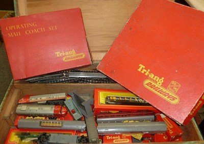 Lot 39 - A Collection of Boxed Tri-ang 'OO' Gauge Trains and Accessories, including three locomotives,...