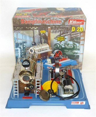 Lot 44 - A Boxed Wilesco Stationary Steam Plant - Dampfmaschine D20, with accessories, in original pictorial