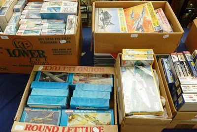 Lot 54 - Seventy Boxed Plastic Model Kits of Aircraft, makers include Academy, Italeri, Novo, Hobby...