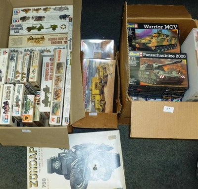 Lot 57 - Forty One Boxed Plastic Model Kits of Military Vehicles, makers include Italeri, Esci, Hobby...