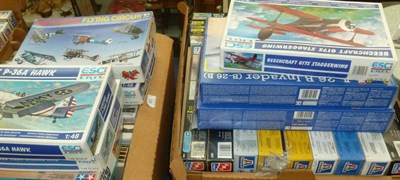 Lot 60 - Sixty Three Boxed Plastic Model Kits of Aircraft, makers include Matchbox, Italeri, Heller, Revell