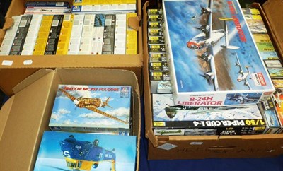 Lot 61 - Seventy Six Boxed Plastic Model Kits of Military Aircraft, makers include Heller and Italeri,...