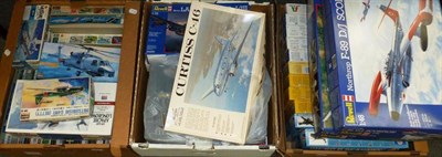 Lot 62 - Forty Eight Boxed Plastic Model Kits of Military Aircraft, makers include Hasegawa, Revell,...