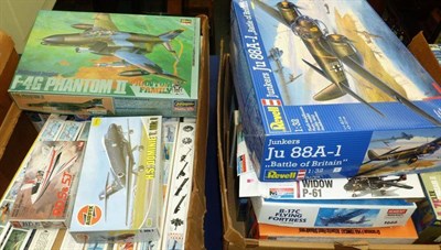 Lot 63 - Forty Four Boxed Plastic Model Kits of Aircraft, makers include Hasegawa, Revell, Monogram, Airfix