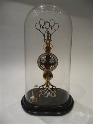 Lot 1290 - A Single Fusee Scissor Mantel Clock, John Wilding, England, modern, the scissor shaped movement...