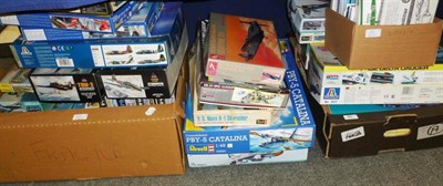 Lot 66 - Fifty Six Boxed Plastic Model Kits of Military Aircraft, makers include Accurate Miniatures,...