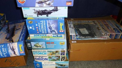 Lot 69 - Thirty Seven Boxed Plastic Model Kits of Military Aircraft, makers include Revell, Matchbox,...