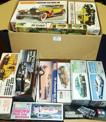 Lot 71 - Twenty Four Boxed Plastic Model Kits of Cars, makers include Airfix, Revell, Hasegawa,...