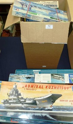 Lot 72 - Thirteen Boxed Plastic Model Kits of Ships, makers include Airfix, Revell, Hasegawa, Italeri...