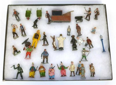 Lot 87 - A Collection of Lead Civilian and TV Related Figures, including Timpo Circus Band, Hillco...