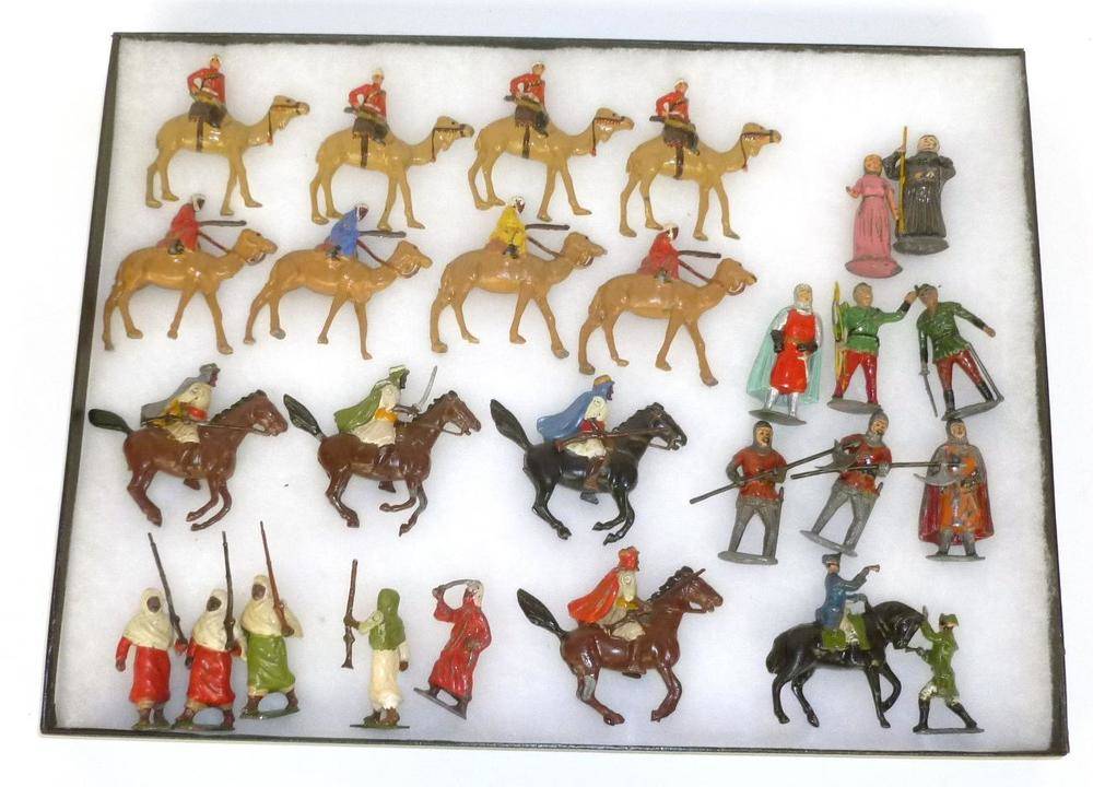 Lot 90 - Mixed Lead Figures, including Hillco Camel Corps and Arabs, part set of Timpo Robin Hood,...