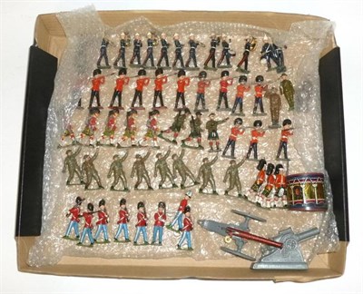 Lot 99 - Mixed Lead Figures, including Britains Royal Marines Band, 2nd Grade Guards, Eire figures, Britains