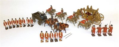 Lot 109 - Britains Lead Service Corps Wagon Set, together with Britains 1953 Coronation Coach Set,...