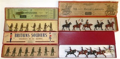 Lot 114 - Four Boxed Sets of Britains Lead Figures - Devonshire Set No.110, Indian Lancers, 9th Royal Lancers