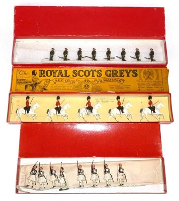 Lot 116 - Three Boxed Sets of Britains Lead Figures - Scots Greys No.32, Russian Infantry and Greek Evzones